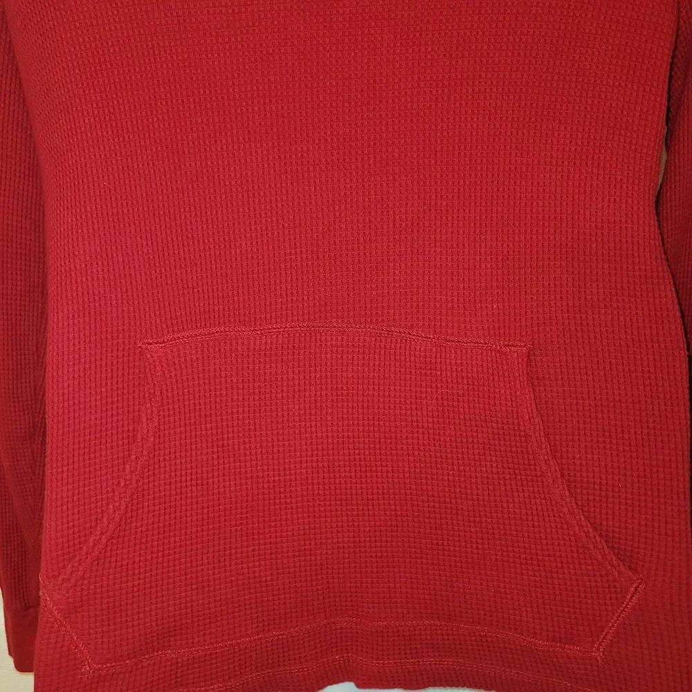 Polo Ralph‎ Lauren Hoodie M Red Waffle Knit Pony Logo-100% Cotton